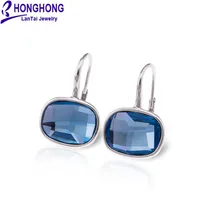 Honghong синие квадратные серьги для женщин элегантные и очаровательные большие серьги с кристаллами модные ювелирные изделия