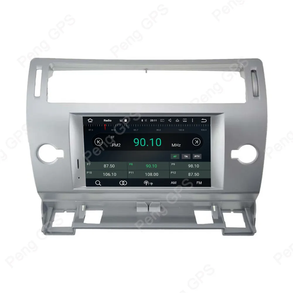Clearance 2 Din Octa Core Android 9.0 Car Radio for Citroen C4 Quatre Triumph 2004-2012 GPS Navigation CD DVD Player IPS Screen Bluetooth 5