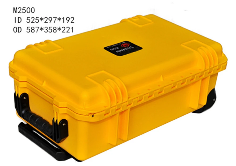 waterproof safety equipment case587*358*221mm Impact PP ALLOY Plastic sealed,tool case, tool box with Sponge Foma GL-2500