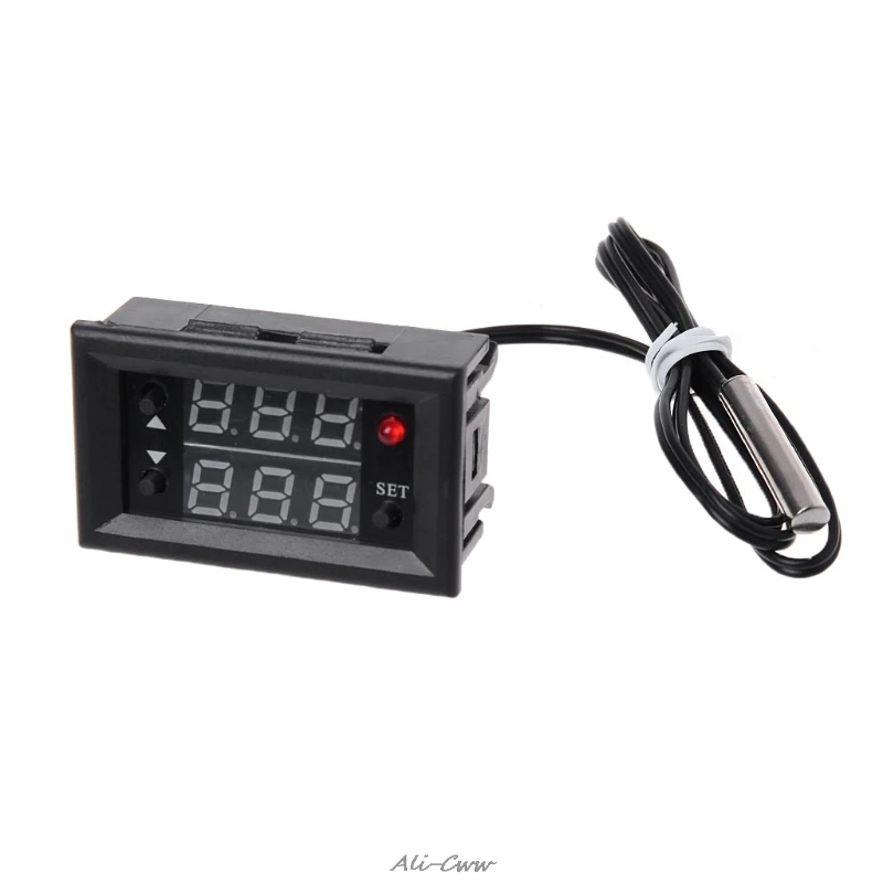 

W2810 DC12V 20A Digital Thermostat Temperature Controller Red Display with Probe Digital Thermostat waterproof sensor