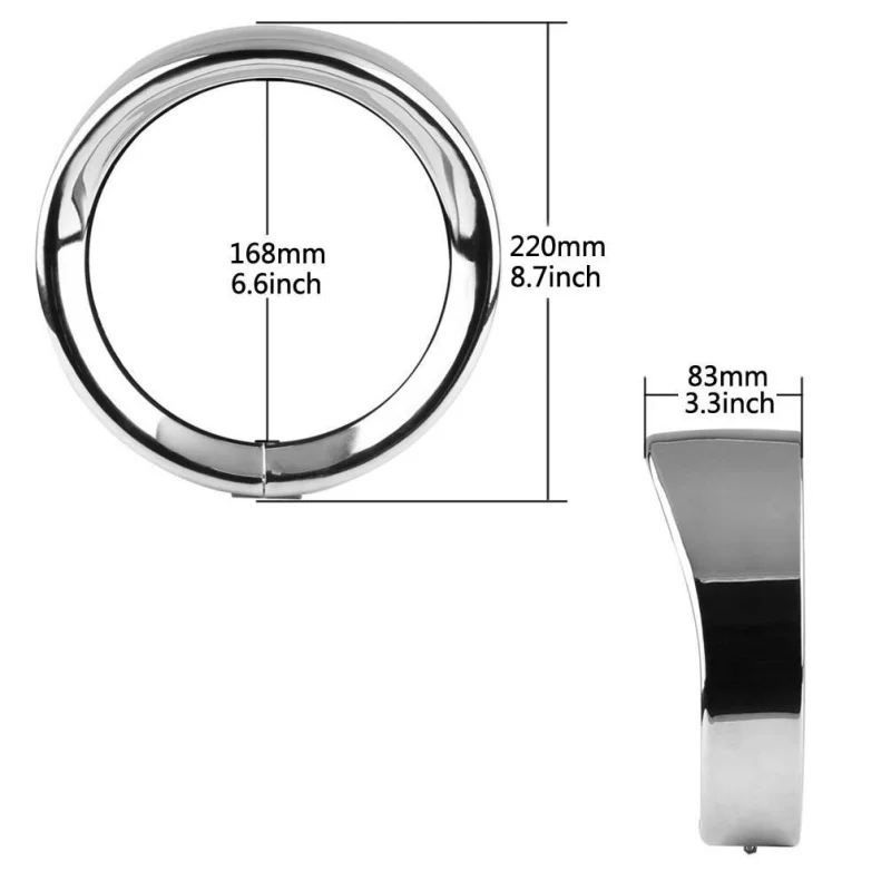 FADUIES 1psc 7inch BlackChrome LED Headlight Headlamp Trim Ring For Harley Touring Road King Electra Glide (7)