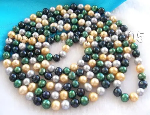 

Free shipping@@@@@ 65" Genuine Natural 9mm Multicolor Pearl Necklace!