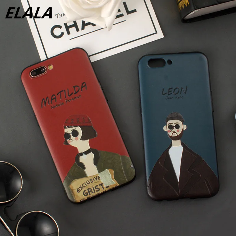 

ELALA Cartoon Leon Matilda Case For Iphone 6s Cover 3D Rose Patterned Soft Silicon TPU For Iphone 6 7 8Plus X XR XsMax Cute Case