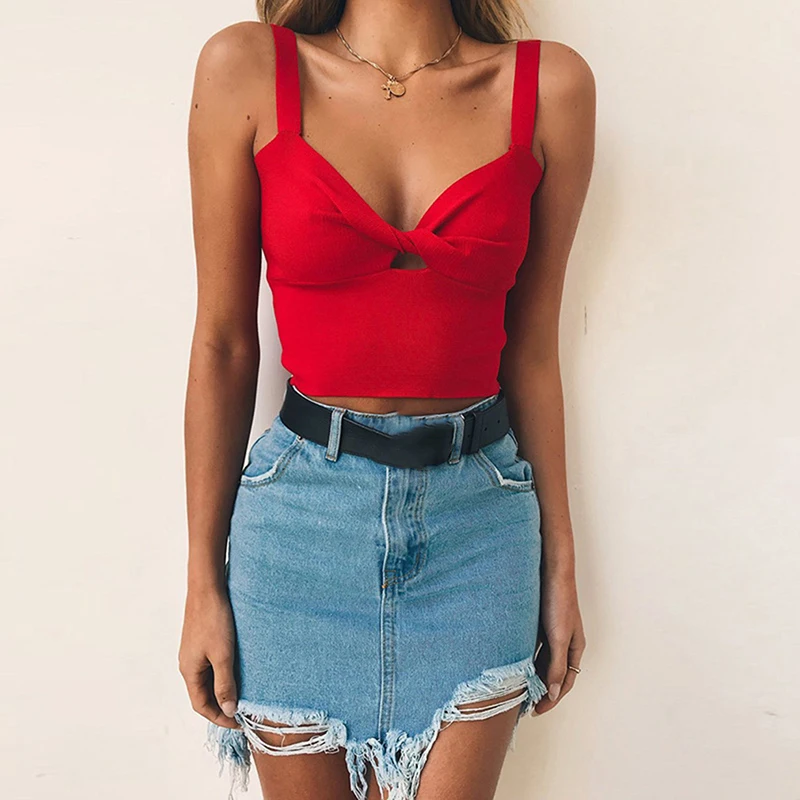 Летние женские Caims Топ Мода молния эластичный Haut Femme Camisole Передняя Грудь открытие