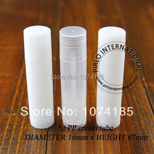 White 5ML Empty Lipstick Tube Clear Plastic Lip Balm Container Lip