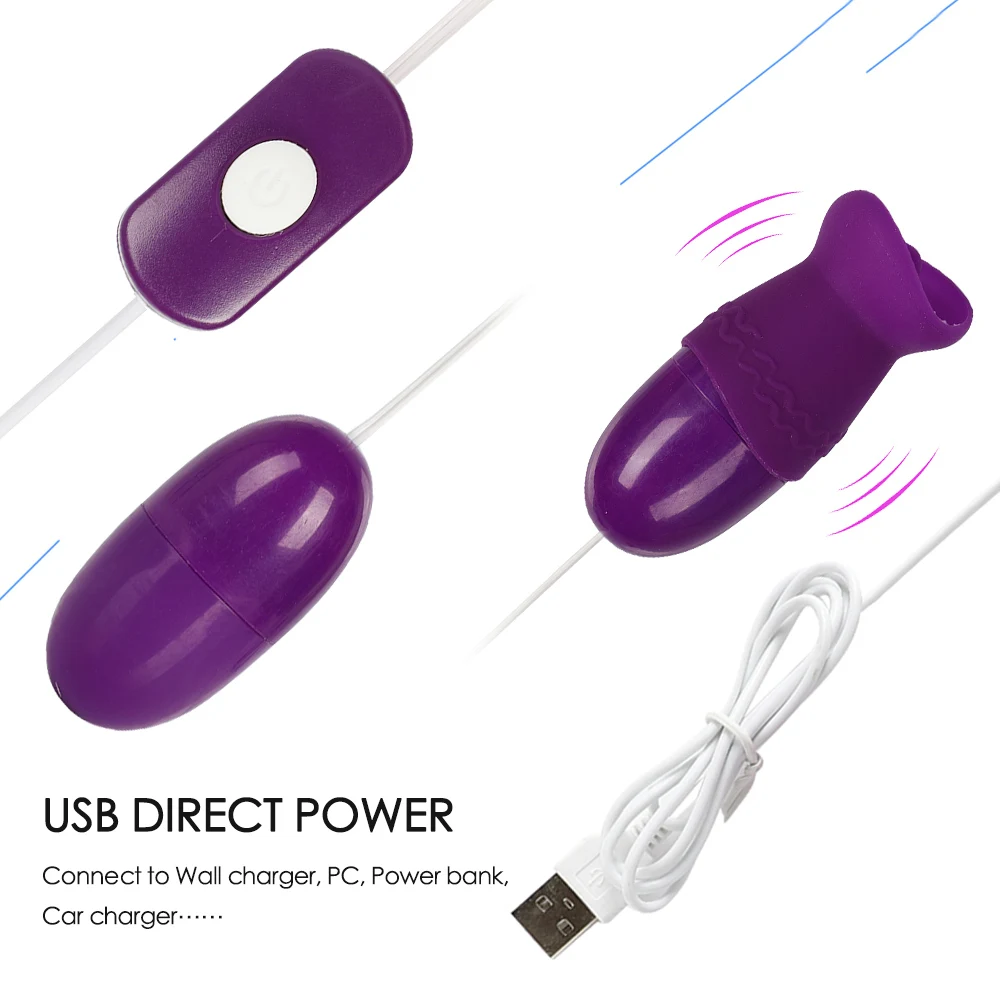 Вибраторы для языка USB вибрирующие в виде яйца массажер точки G Стимулятор
