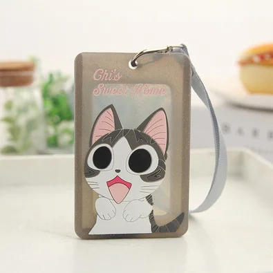 

Cartoon CAT 10*6CM PVC Kid Girl's Neck BUS & ID Card Holder Case Pouch BAG Holder Case ; ID Message PAD Case Holder Pouch