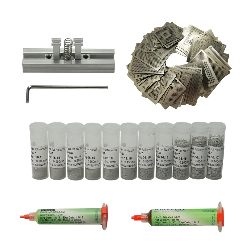 

BGA Reballing station directly heating stencils fixtures solder ball flux BGA reballing stencil kit