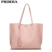 PHEDERA Brand Elegant Women Shoulder Bags Fashion Tassels Female Top-Handle Handbags Pink Beach Bag Pink Pounch for Ladies 2017 PHEDERA Brand Elegant Women Shoulder Bags Fashion Tassels Female Top-Handle Handbags Pink Beach Bag Pink Pounch for Ladies 2017