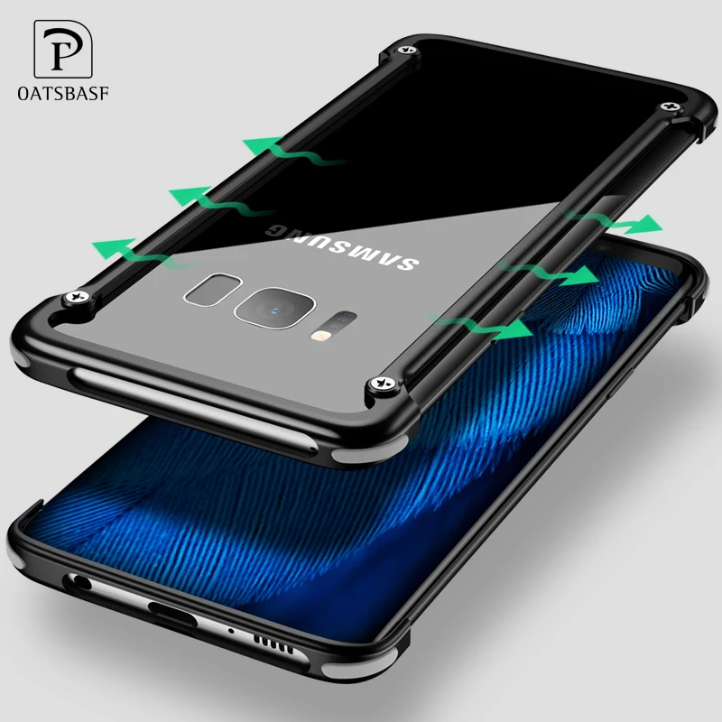 OATSBASF водителя металлический корпус для Samsung Galaxy S8 личности основа плюс S9 бампер