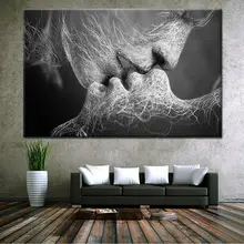 

ZOOYOO Love Kiss Oil Painting Canvas Art Paintings For Living Room Wall No Frame Decorative Pictures Abstract Art Painting L50