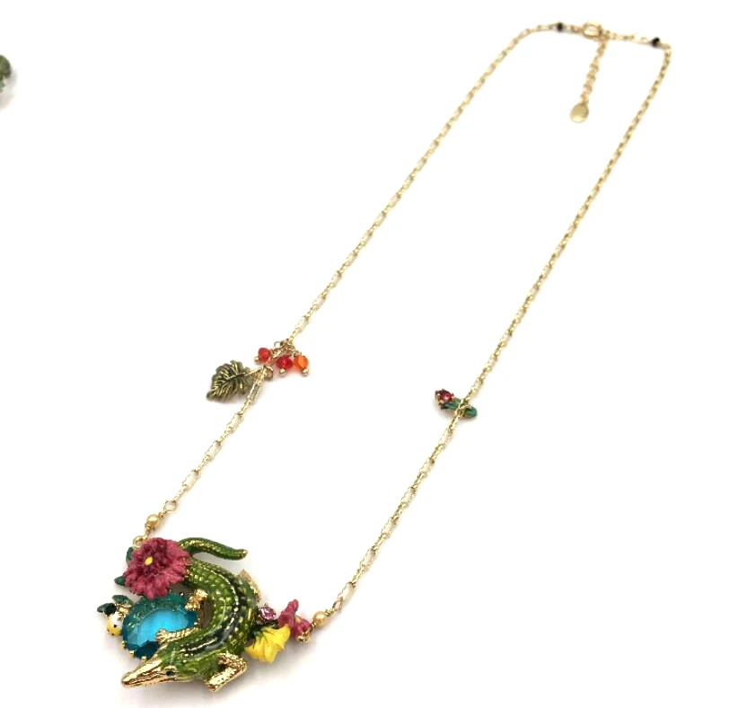 

CSxjd factory direct Tropical Jungle long necklace fashion personalitycrocodile Earrings Bracelets and Rings