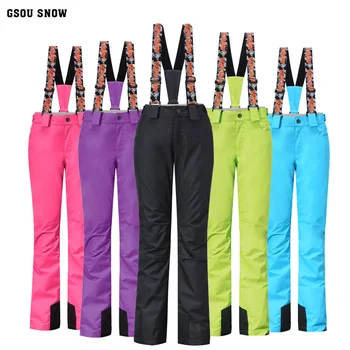 Gsou Snow Brand Ski Pants Women's Waterproof Snowboard Pants Breathable Skis Pants Winter Sports Sports Mountain Ski Pants gsou snow brand ski pants men snowboard pants pofessional skiing pants winter outdoor sport snowboarding clothing snow trousers