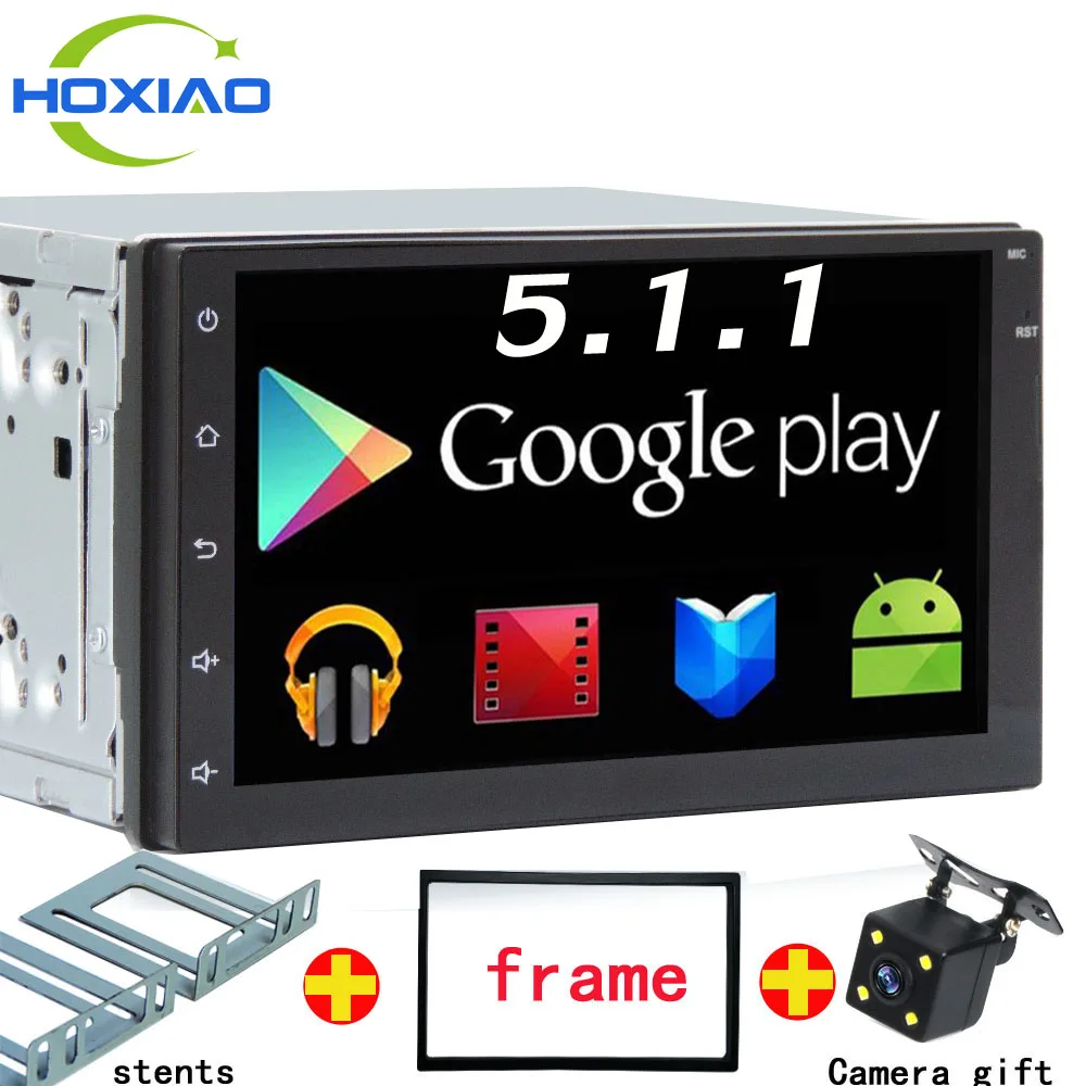 Android Quad Core 16G Car GPS android 5 1 1 Player 2 din radio New universal