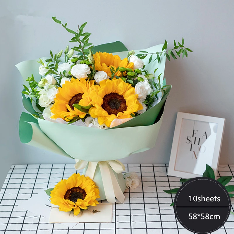 10pcs fashion korean twin color flowers packaging materials gift paper flower shop