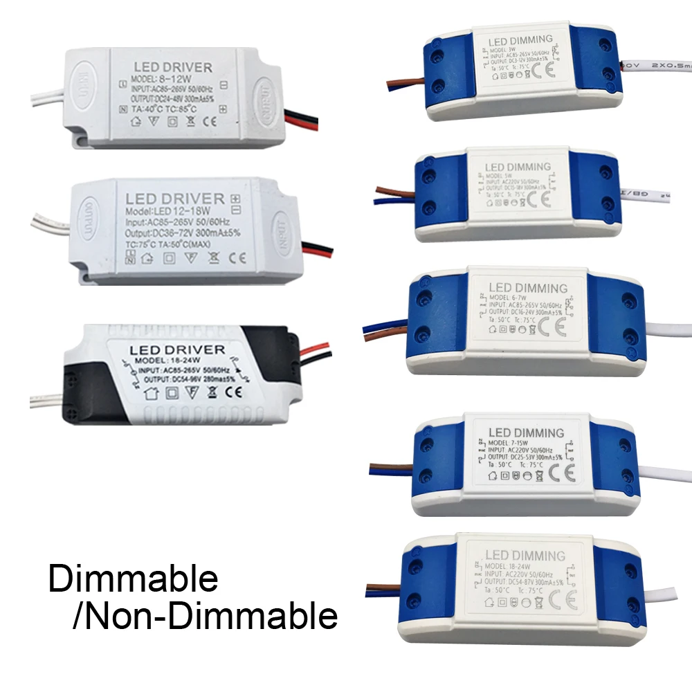 1W-36W LED Driver Adapter for lamp new Bare Board Transformer Power Supply Input 300mA AC-DC Dimmable/Non 85-265V | Лампы и освещение