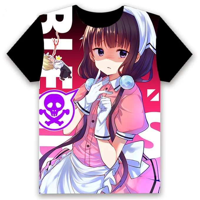 5 Аниме смесь S Hinata Kaho Hideri Kanzaki Косплей короткий рукав для женщин и мужчин Черная футболка Топы Повседневная летняя рубашка - Цвет: 5
