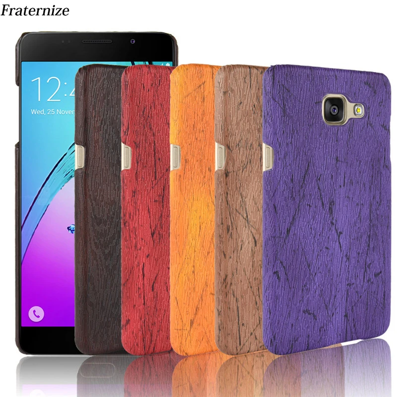 For Samsung Galaxy A3 A5 A7 2016 Wood Grain Pattern Leather Case 2017 C9 C7 Pro Slim Protective Hard Back Cover |