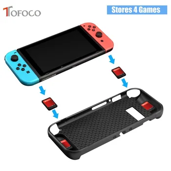 

For Nintend Switch Console TPU Protective Grips Cover Case Stores 4 Games For Switch Controller Shock-Absorption TOFOCO
