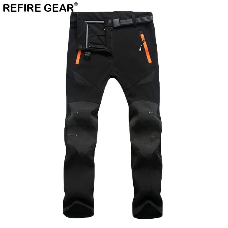 ReFire engranaje otoño al aire libre Soft Shell Fleece pantalones hombres impermeable senderismo cálidos mujeres elástico Trekking Camping Pantalones ReFire engranaje otoño al aire libre Soft Shell Fleece pantalones hombres impermeable senderismo cálidos mujeres elástico Trekking Camping Pantalones