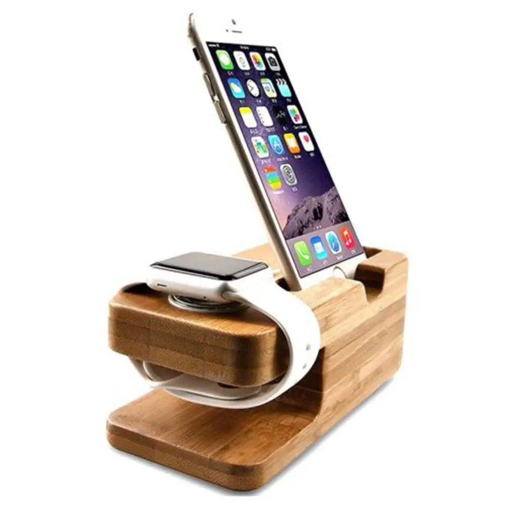 

Hot Wooden Bamboo Wood Charging Station Charger Dock Desk Stand Holder for Ipad Apple Watch iPhone
