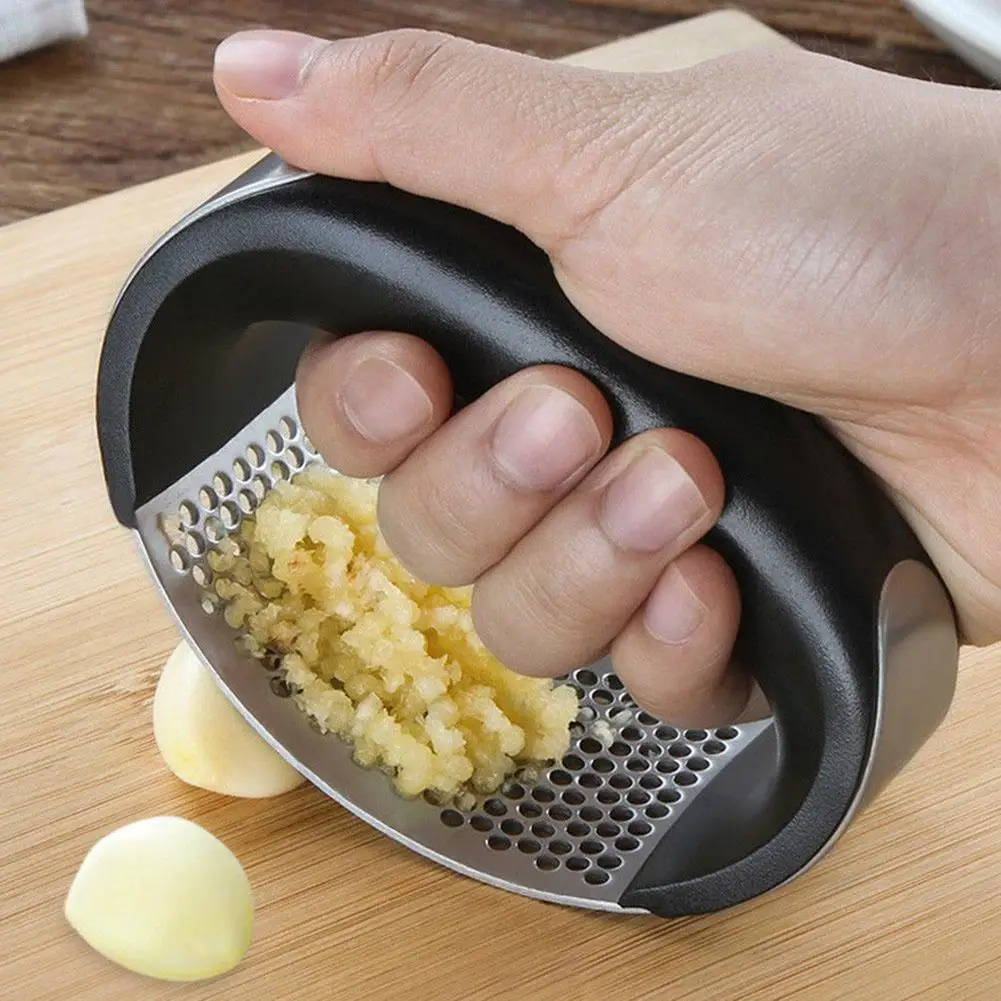 

Garlic Press Crusher Stainless Steel Squeezer Slicer Ginger Home Kitchen Manual Garlic Mincer Chopping Garlic Tool Gadget