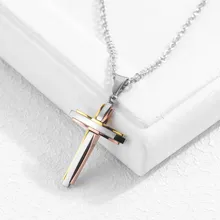 Мужская и wo Мужская подвеска из титановой стали с крестом, христианская подвеска