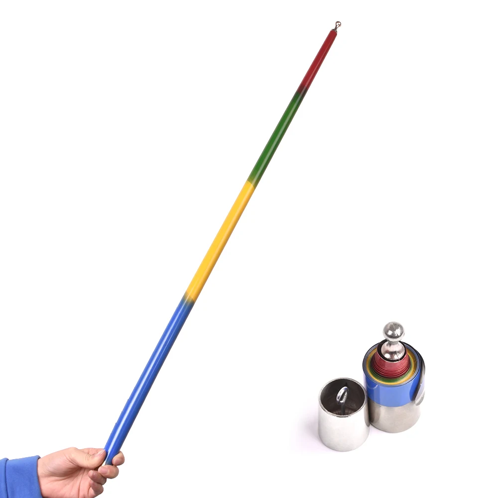 Vanishing Disappearing Rainbow Metal Cane to Flowers Amazing Magic Tricks Close Up Magic Magic Props For Professional Magician