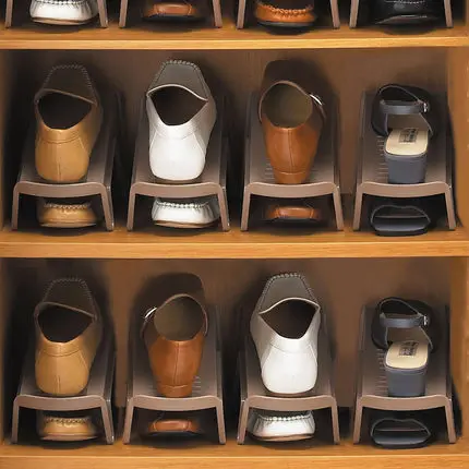 

Layered plastic shoe rack double shoe storage rack simple creative shoe rack