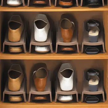 

Layered plastic shoe rack double shoe storage rack simple creative shoe rack