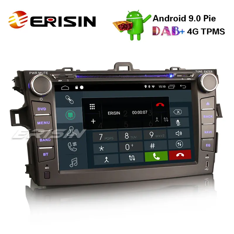 Flash Deal Erisin ES2916C 8" DAB+ Android 9.0 Pie Car Stereo GPS Sat Nav WiFi DVR TPMS for TOYOTA COROLLA 1