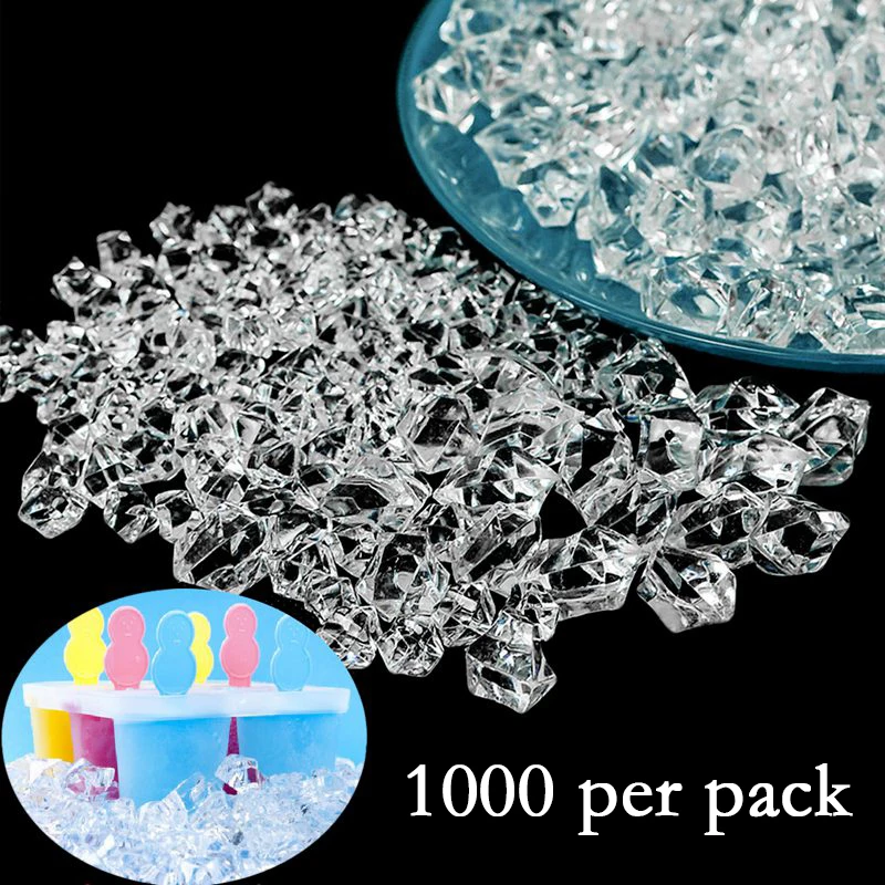 

1000pcs Clear Acrylic Crystal Ice Rock Stones Aquarium Vase Gems Table Decor