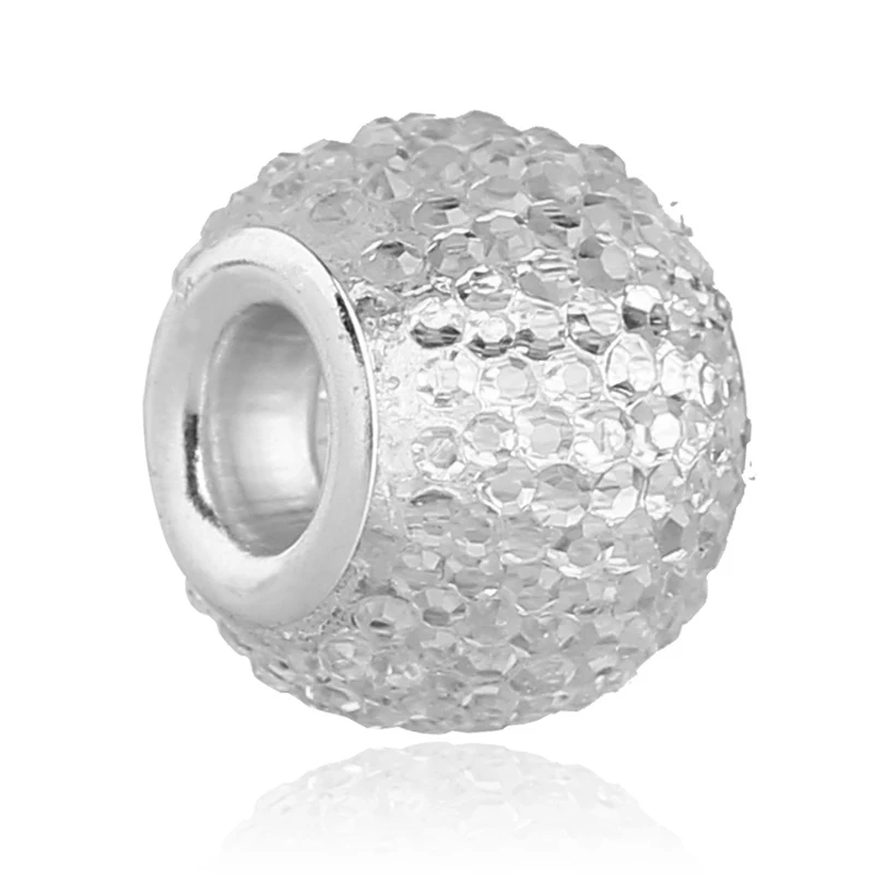 

European White Ball Resin Beads Charms fit pandora original bracelets necklaces for women bead charm jewelry