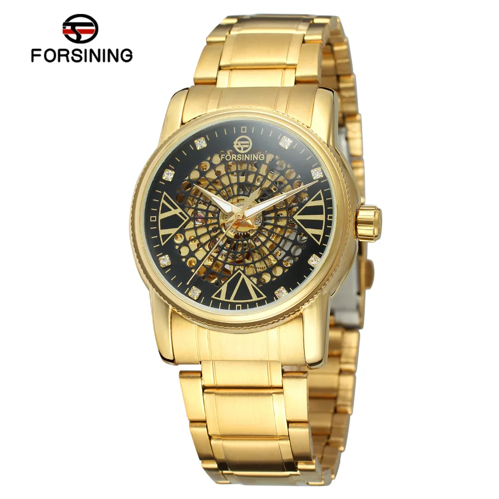 

Top Brand Luxury Forsining Skeleton Watch Men Automatic With Stones Stainless Steel Bracelet Trendy Latest Wristwatch FSG8135M4