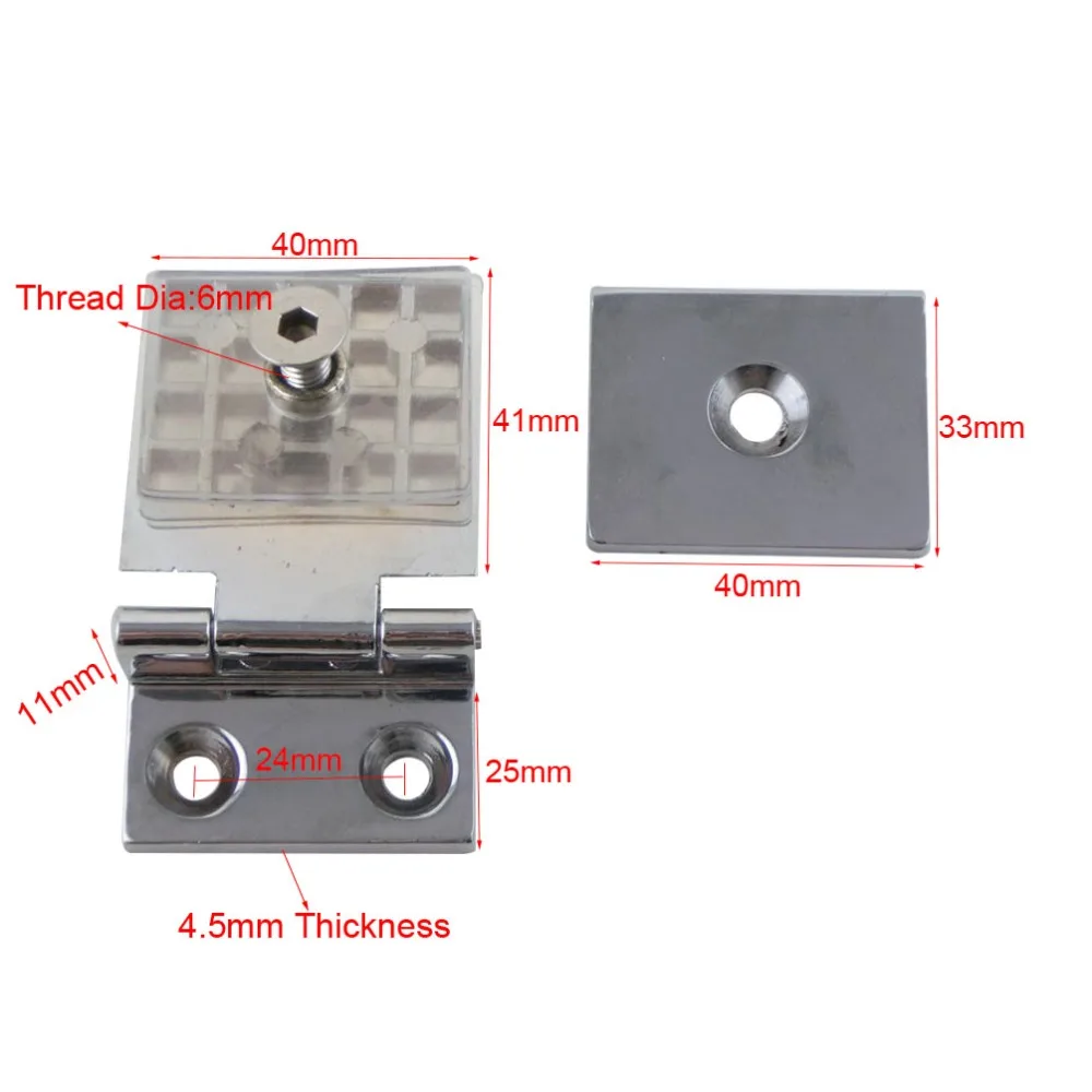 Cupboard Cabinet Wall to Glass Door Hinges Pivot Clamp Fit 5-8mm Thickness Shower Glass Hinge Clip