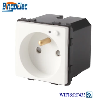 

Bingoelec WIFI French Socket EU Standard Remote RF 433.92 MHZ Wall Socket Part Smart Automation Wireless Control By Tuya APP