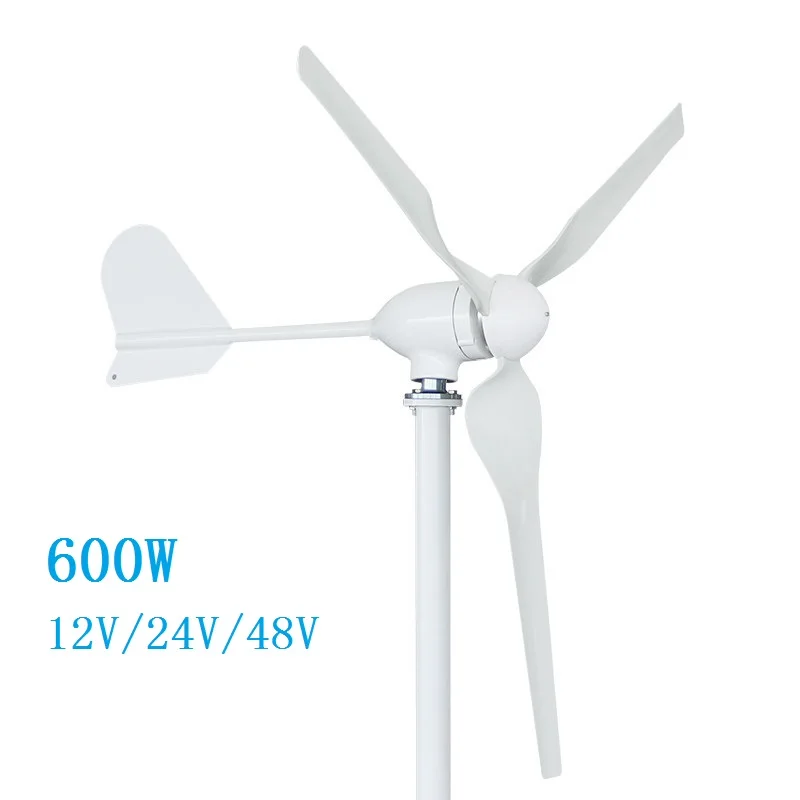 

48V 600W Wind Turbine Generator 12V 24V 2.5m/s Low Wind Speed Start 3 Nylon fiber blade Wind Power Generator