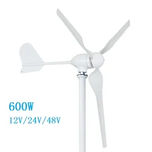 48V 600W Wind Turbine Generator 12V 24V 2.5m/s Low Wind Speed Start 3 Nylon fiber blade Wind Power Generator 48V 600W Wind Turbine Generator 12V 24V 2.5m/s Low Wind Speed Start 3 Nylon fiber blade Wind Power Generator