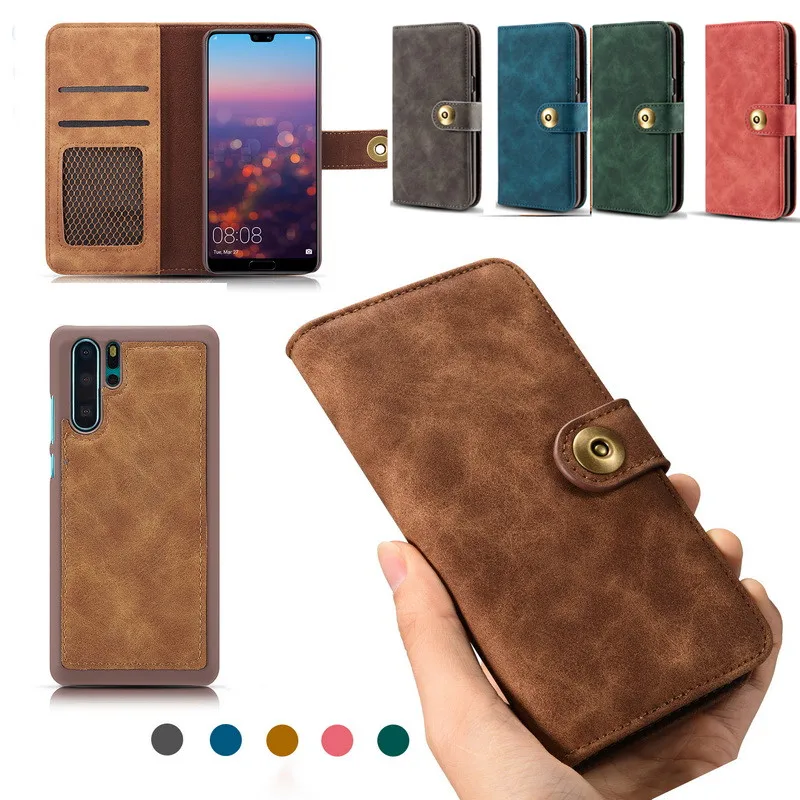 

YISHANGOU Magnetic Flip Genuine Leather Wallet Card Case Cover For Huawei P30/P20 LITE Mate 20 Pro Samsung NOTE 9 S10/S9/S8 PLUS