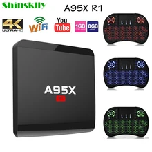 Shinsklly A95X R1 Android TV Box RK3229 Quad Core RAM 1GB+8GB Android 5.1 Smart TV BOX 4K Media Player 2.4GHz WiFi SET TOP BOXES