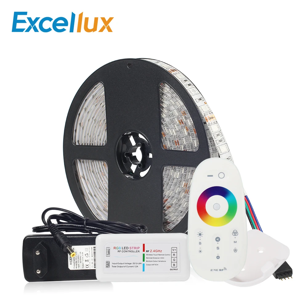 

LED STRIP Kit DC12V LED Strip 5050 60LED/m 5M with 2.4G RF LED Controller 12V Power Supply 5050 LED Strip RGB IP20/IP65 Waterpro
