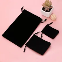RINHOO-sac en velours, pochettes, 3 tailles tendance, couleur noire, pochette pour bijoux, petites sacoches pour dames