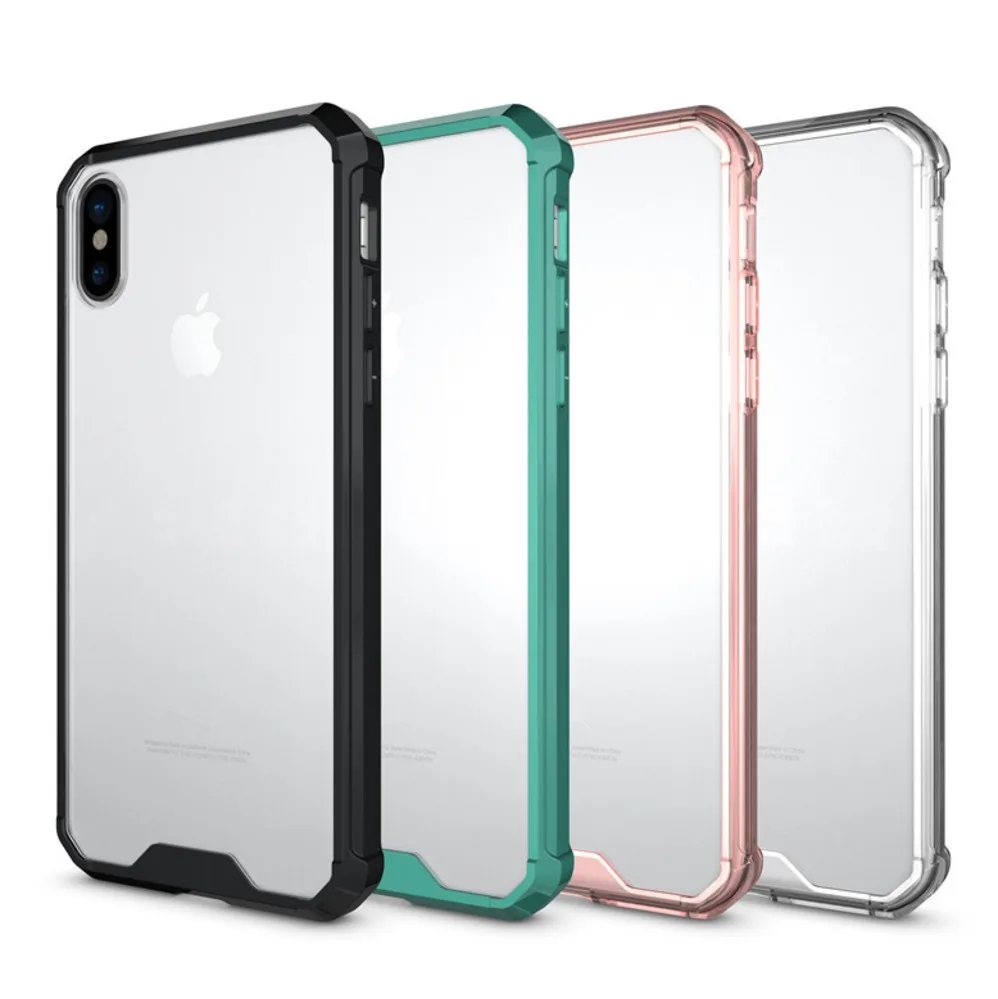 

New Hybrid TPU Acrylic Shockproof Armor Defender Case with Crystal Clear Back Cover For iPhone X 8 7 6 6S Plus