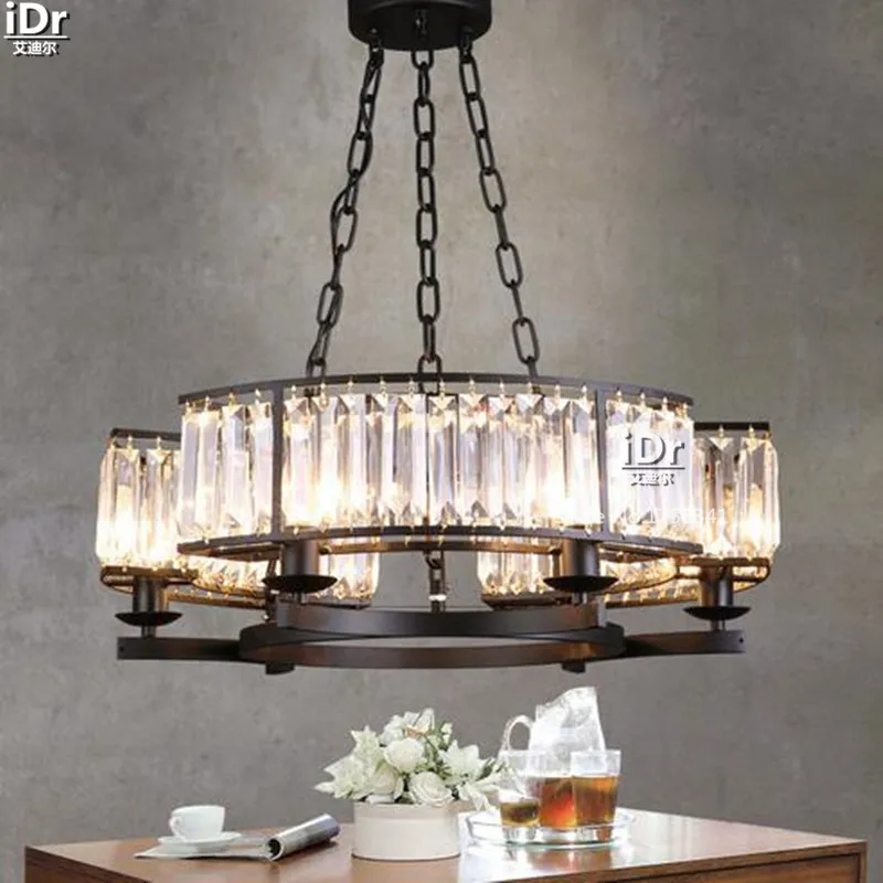 Nordic Restaurant Lights Simple Black Wrought Iron Lamp Crystal Nordic Restaurant Lights Simple Black Wrought Iron Lamp Crystal Light Wind Clical Export Chandeliers In From Lighting On