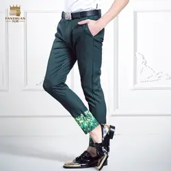 FanZhuan Бесплатная доставка Новый 2016 Человек зауженные мужские брюки повседневные штаны Мужская девятый 618035 брюки тонкие Модные Зеленые