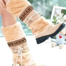 Русская зима сапоги на высоком каблуке с теплым густым мехом женская обувь модные сексуальные сапоги сапоги с высоким голенищем женская обувь AH053 размеры 35-40