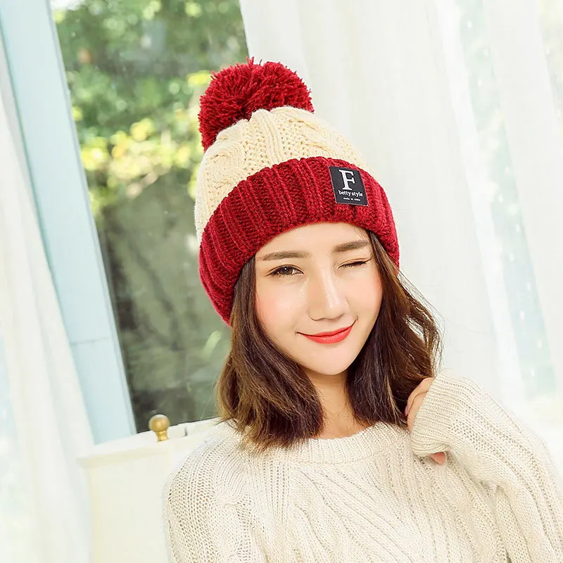 2018 Hat Female Autumn And Winter Plus Velvet Thick Knit Hat Han Fashion Warm Wool Hat Sweet Cute Cycling Ear ACI93 (4)
