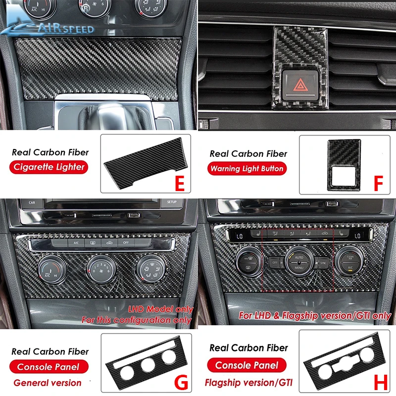 Airspeed LHD для Volkswagen Golf 7 аксессуары для VW Golf 7 R line GTI Mk7 GTD для Golf 7 наклейки из углеродного волокна внутренняя отделка