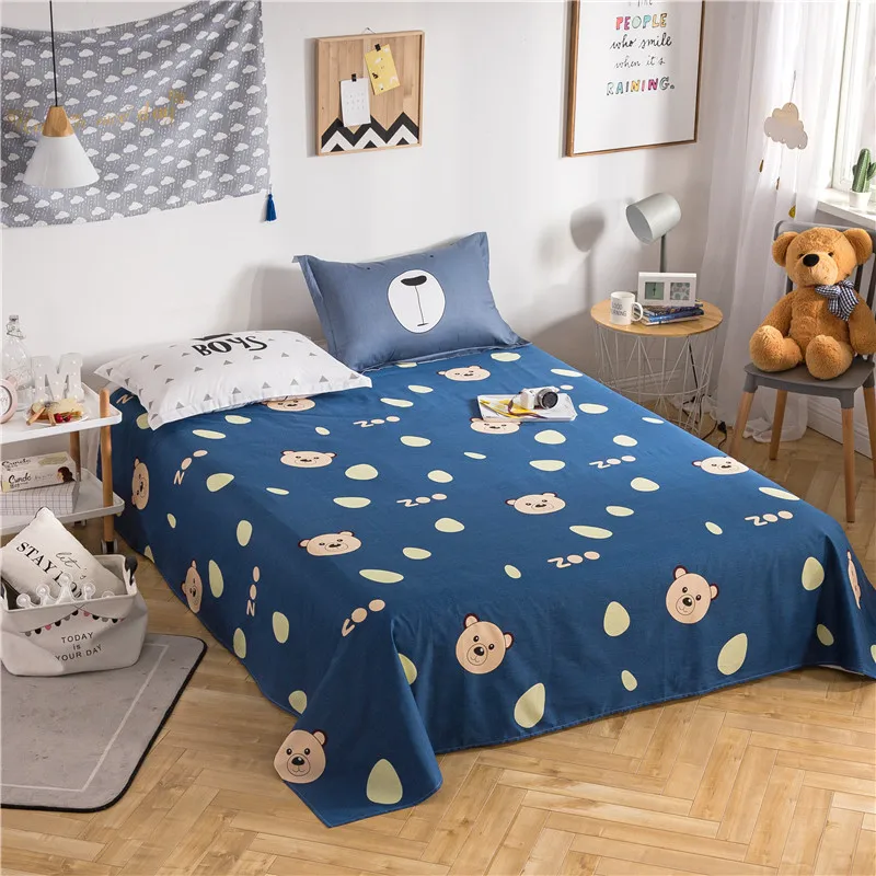 

Cute Blue Bear Pattern Bed Sheet Set -100% Cotton Bedding - Wrinkle, Fade, Stain Resistant - Hypoallergenic -3 Piece Pillowcase