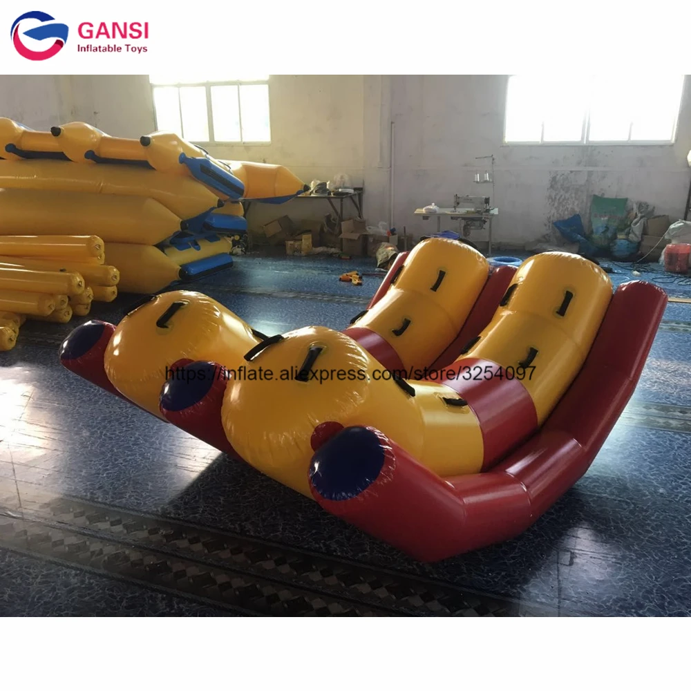 Commercial Customized 0.9Mm Pvc Inflatable Water Seesaw Double Tubes Inflatable Floating Teeterboard For Aqua Park